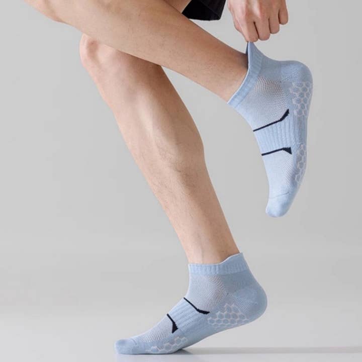 AK Brand - Wholesale Socks - Men's - Men's Cushioned Low Cut Grip Socks 5-Pack with Arch Support15