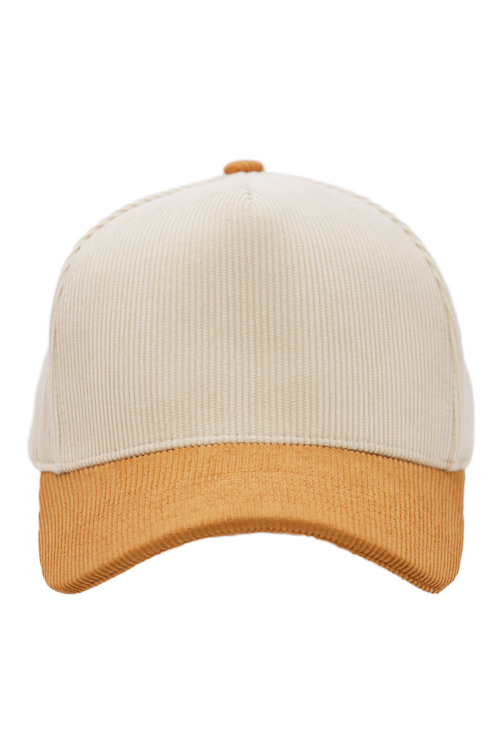 Cap Zone - Wholesale Baseball Cap - Unisex - Premium Corduroy Beige Upper Baseball Cap10