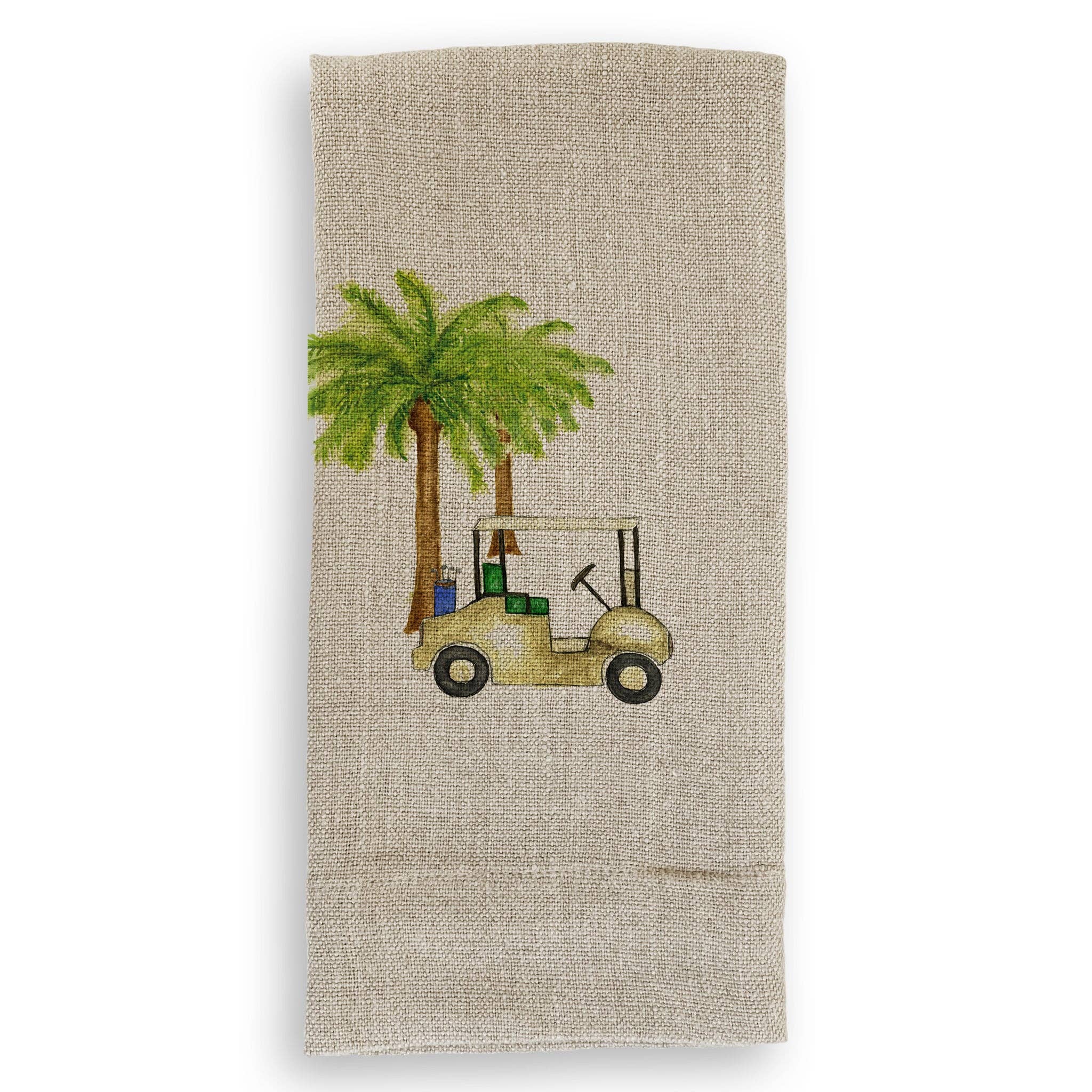 French Graffiti - Wholesale Tea Towel - Golf Cart with Palm Trees1