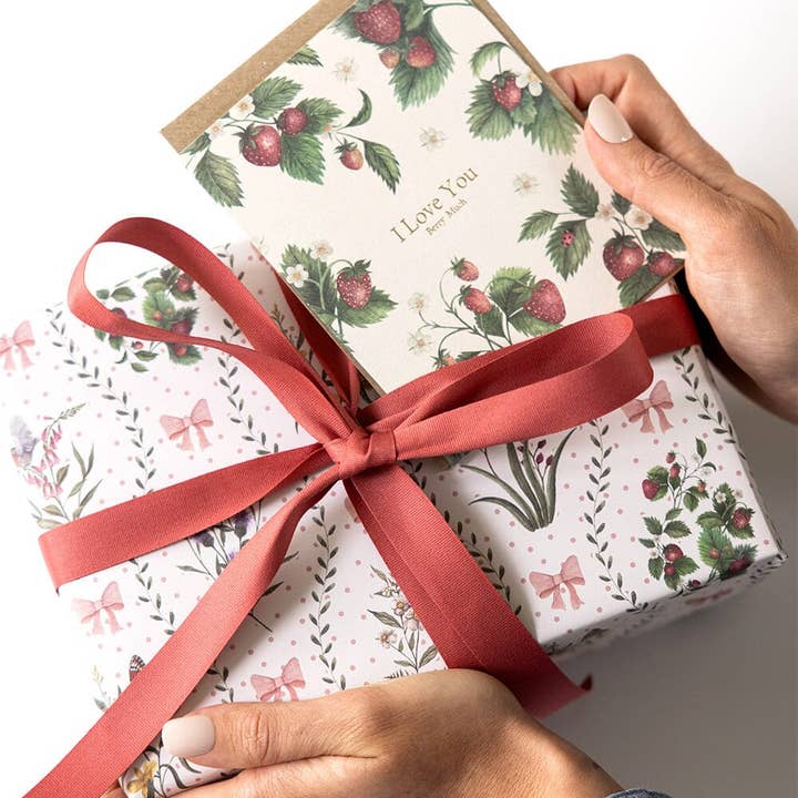 Bespoke Letterpress - Wholesale Flat wrap - Dainty Petals / Garden Reverie 6pk Gift Wrap Sheets10