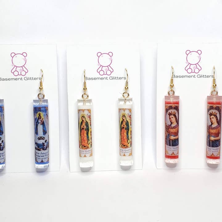 Gebetskerzen-Ohrringe/Velas De Oracion für den Großhandel von Basement Glitters