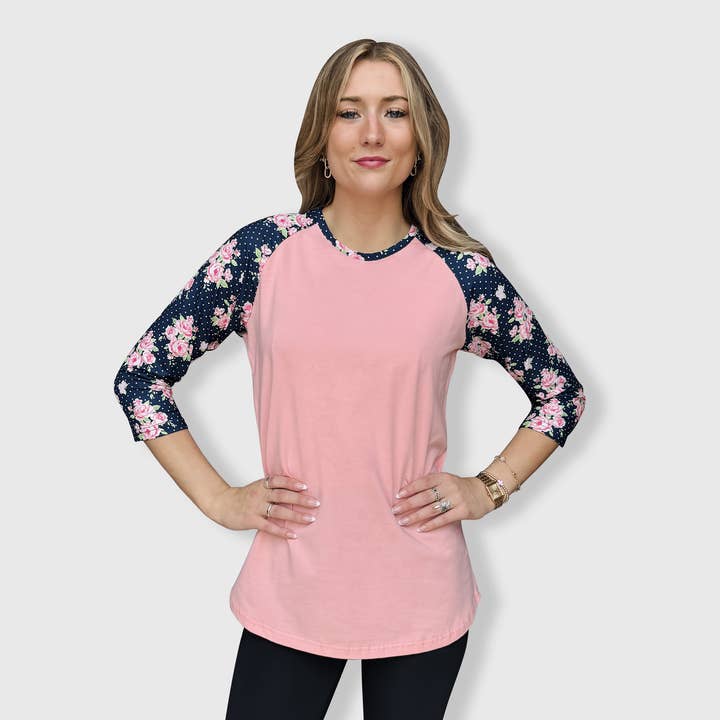 Floral Polka Dot Top for wholesale by ILTEX Apparel
