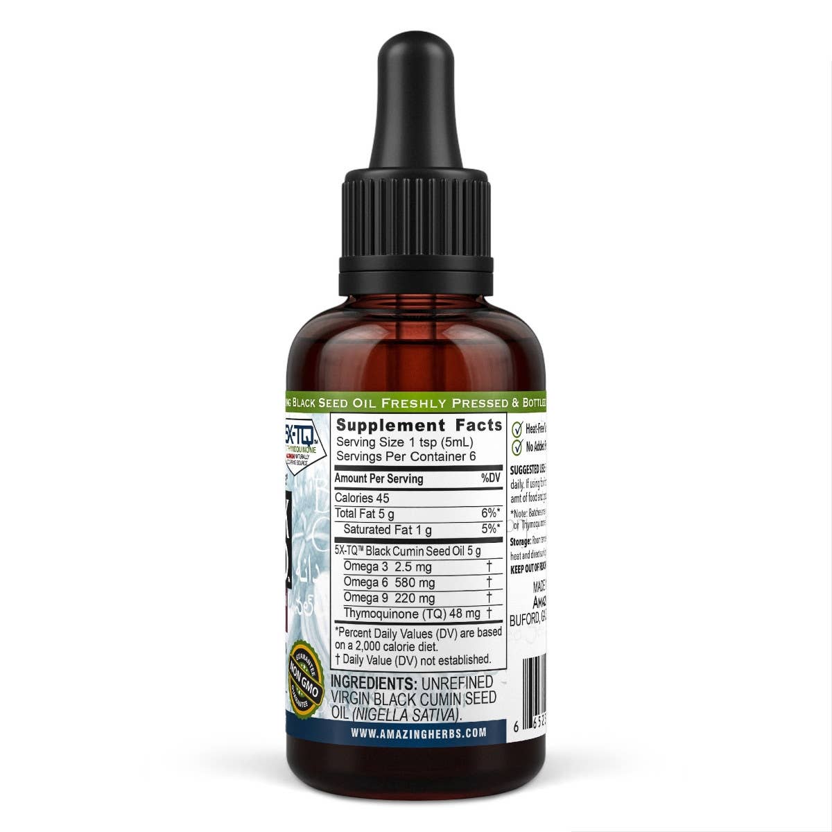 Amazing Herbs - Wholesale Oral Supplement/Vitamin - 12001 - Premium Black Seed Oil 1oz Bottle1