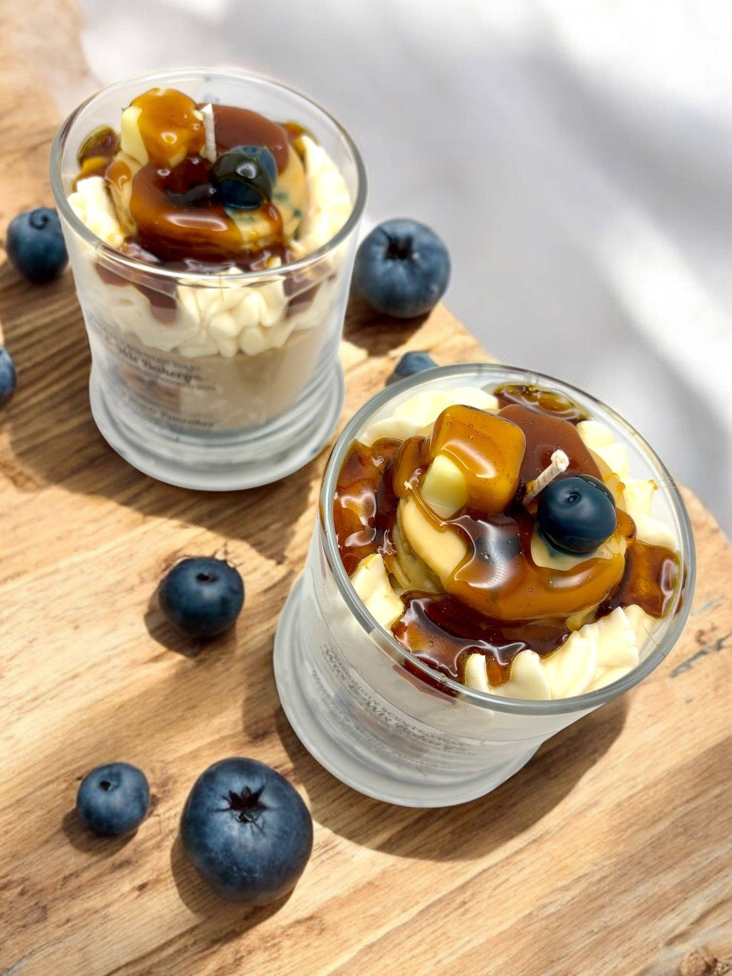 Wax and Wix Bakery® - Wholesale Jar/Filled Candle - Blueberry Maple Pancakes Candle. 13 oz. Large Dessert Candle2