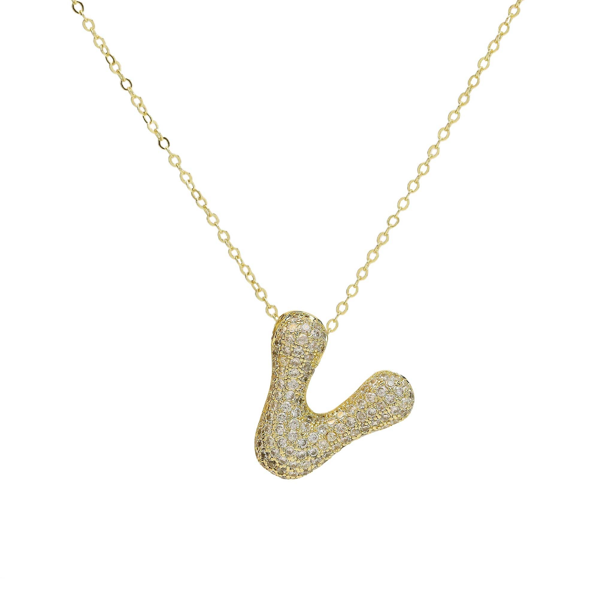 Savvy Bling - Venta al por mayor Collares con colgantes/abalorios - Collar Initial Cz Waterdrop en oro de 18 quilates21
