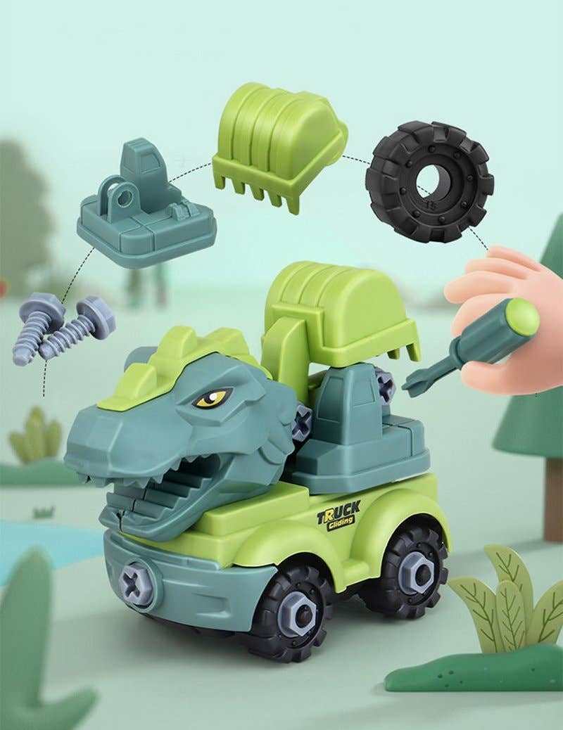 KiddieKickz - Wholesale Toy Car/Truck - Kids - Children's Dinosaur Construction Vehicle Excavator DIY Toys4