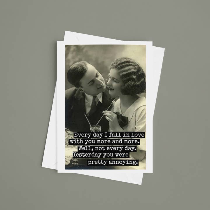 Raven's Rest Studio - Wholesale Love card - Funny Greeting Card. Every Day I Fall In Love With You...3