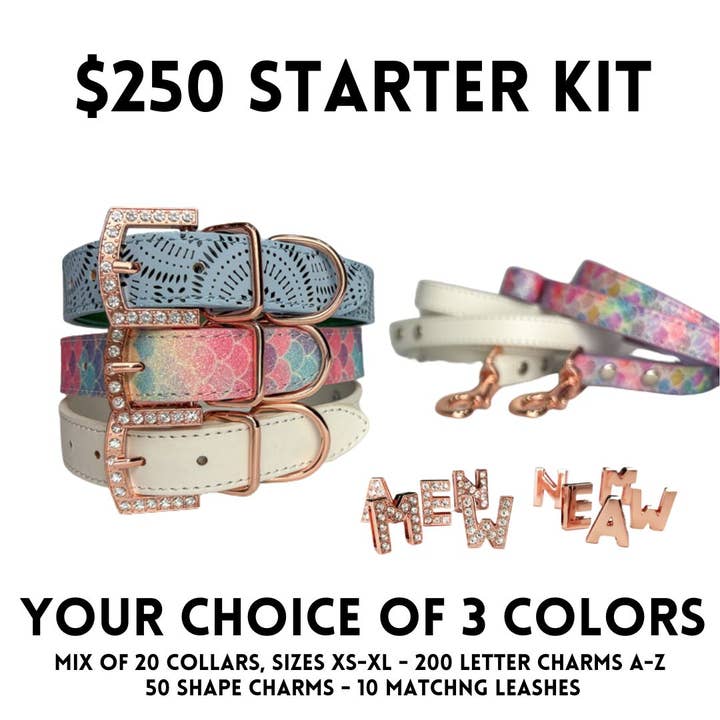 House of FurBaby - Wholesale Pet Collar - Cat/Dog - DIY Pet Collar Bar Starter Pack - Rose Gold