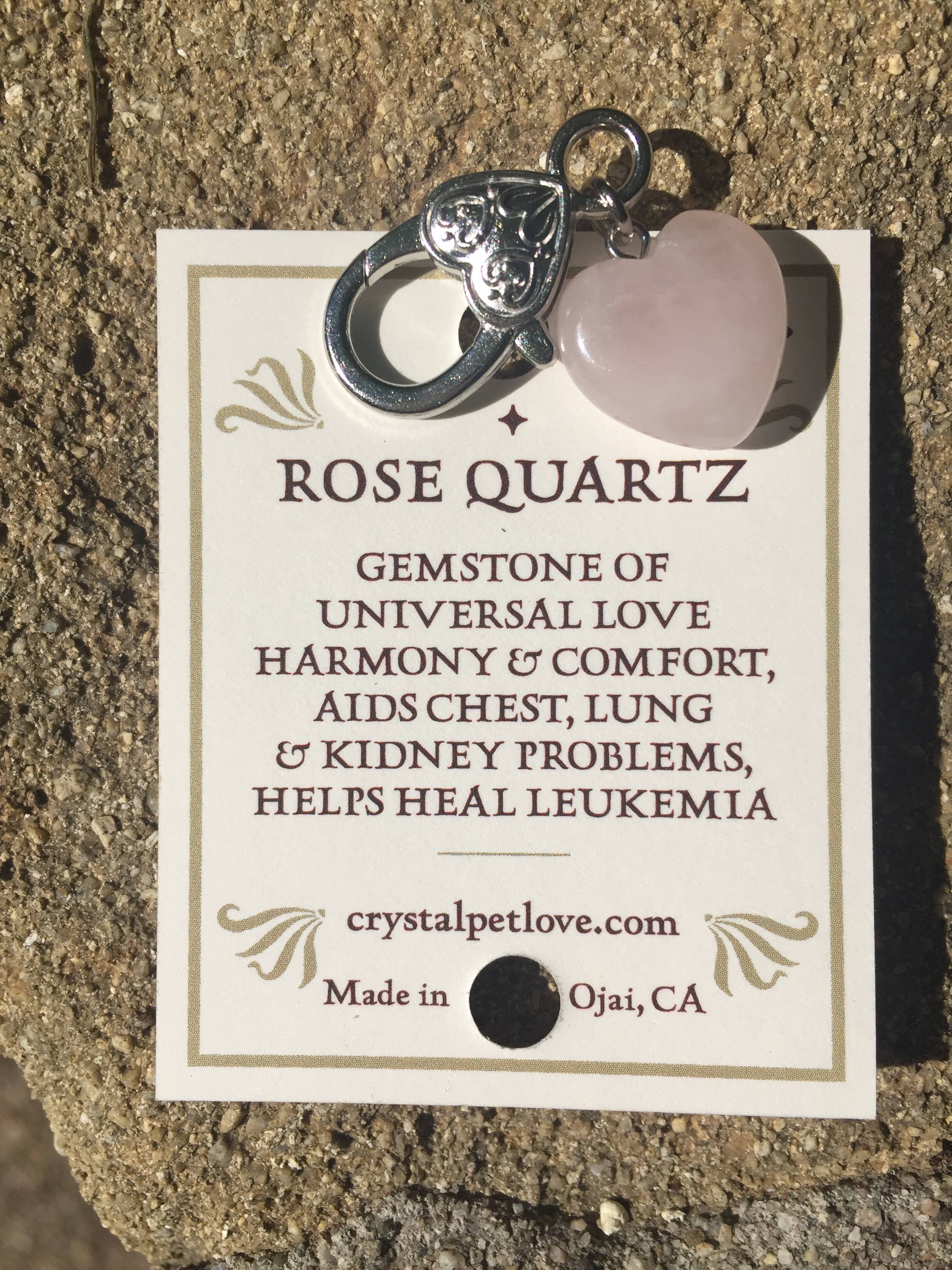 Crystal Pet Love - Vente Breloque de collier – chat et chien - Pendentif pour animal en cristal de quartz rose Harmony pour un soutien holistique4