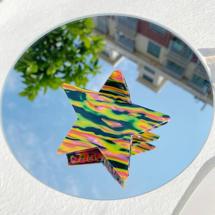ACCITY - Wholesale Hair Clip - Women's - Y2K Star Hair Claw - Colorblock Dopamine Style_CWAHA05682