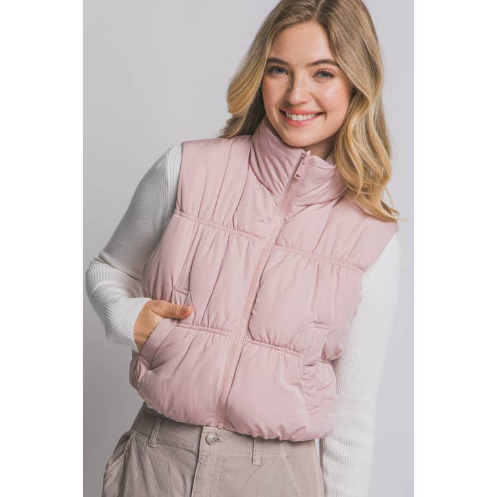HiteJeans – wholesale Väst - Dam – Reversibel Puffer Crop-väst12