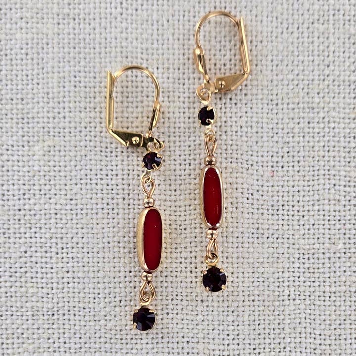 Vintage Glass Earring 1618-LE for wholesale by Sadie Green's Jewelry