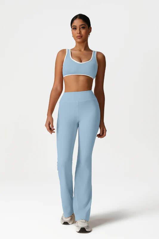 Sodalemon - Wholesale Activewear Set - Women's - Women High-Waisted Yoga Set: Sports Bra + Flared Pants3