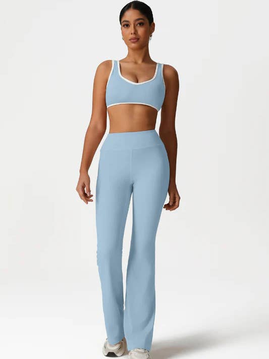 Sodalemon - Wholesale Activewear Set - Women's - Women High-Waisted Yoga Set: Sports Bra + Flared Pants3