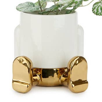 Mini pot, Mr. Sitty Gold Edition, ceramic for wholesale by Balvi