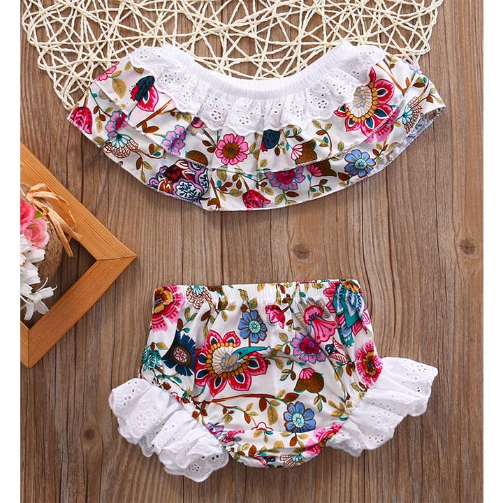 Veelkleurige top met bloemenprint en bloemenprint voor meisjes voor wholesale door Fennco Styles