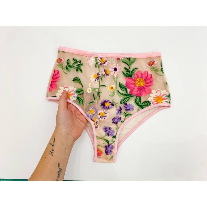 Jordan de Ruiter - Wholesale Underwear – Women's - High Rise Brazilian Panty: Wildflowers1