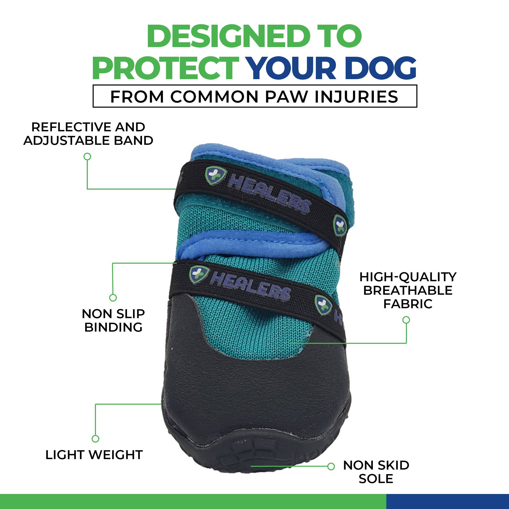 Healers PetCare – wholesale Pet paw protection – URBAN WALKERS III- TEAL5