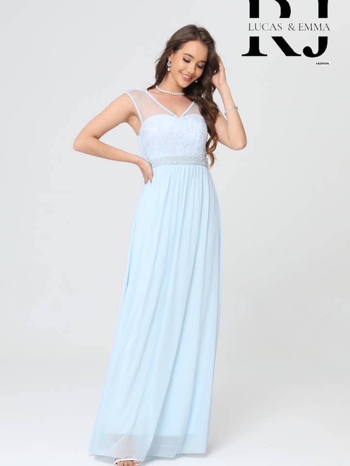 Vestido ceremonial con transparencias para invitadas - 1718 para venta al por mayor de Lucas & Emma - Sarl RJ & co