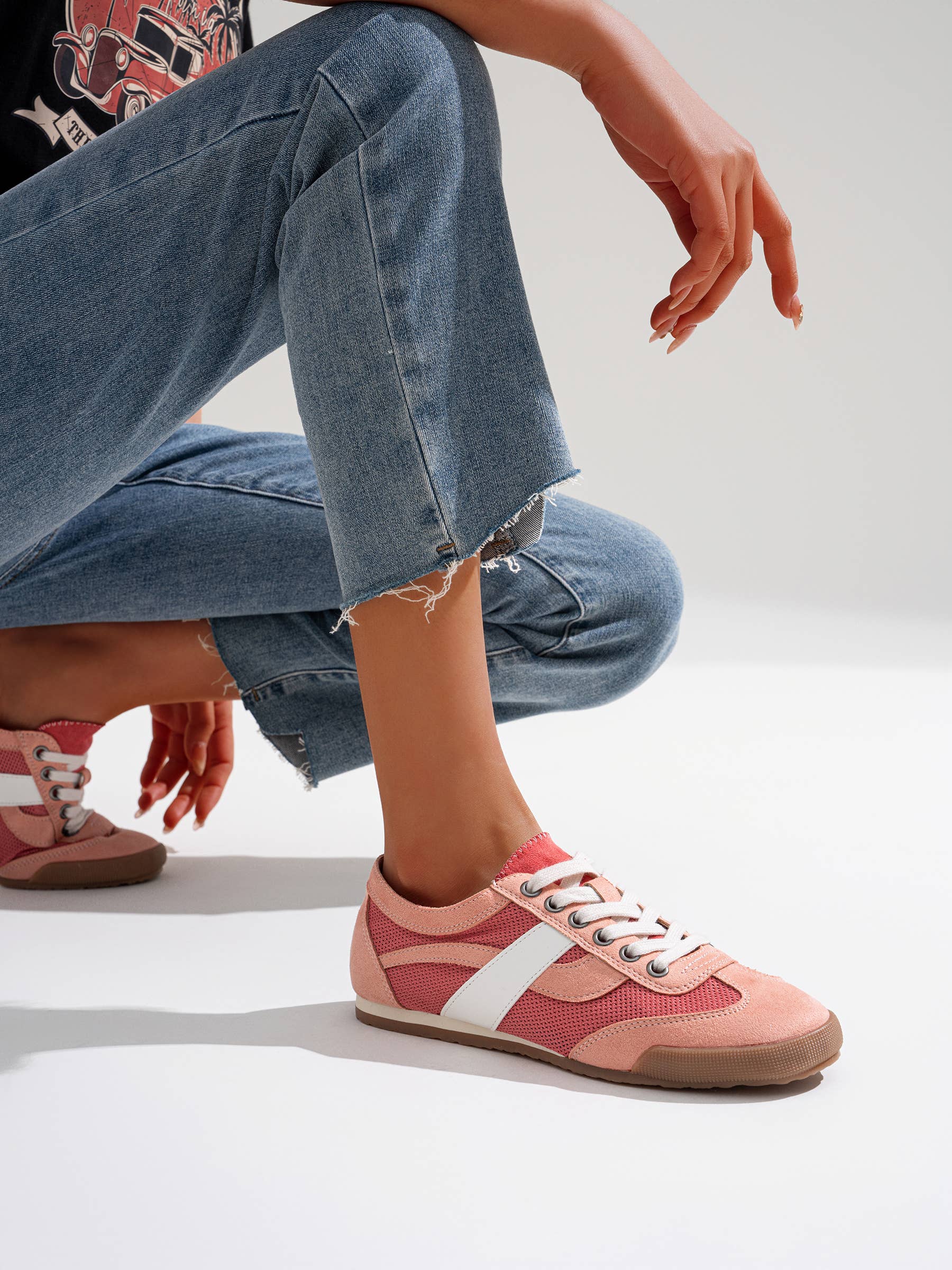 CEREZA - Wholesale Sneakers - Dames - Dunne zool Retro Trainers Sneakers Mesh Materiaal8