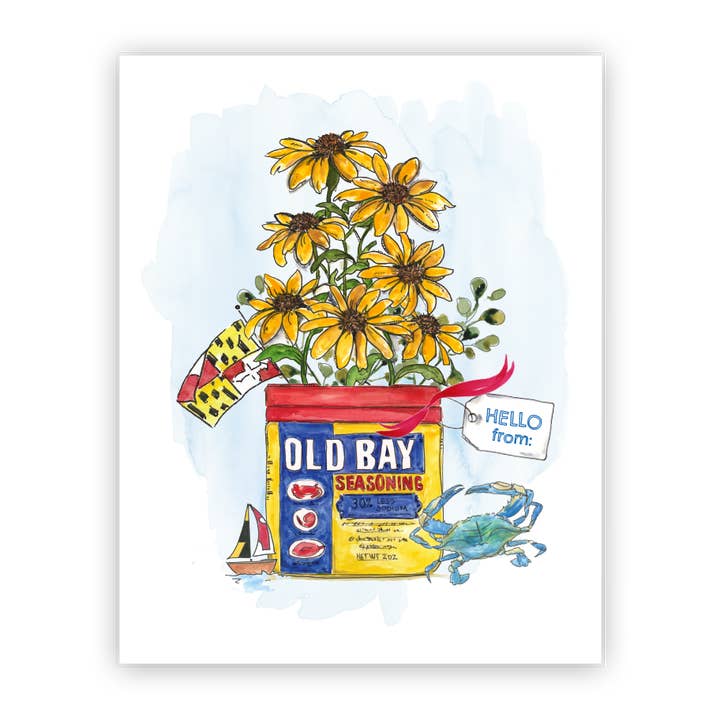 Eight21 Studios + Unique Greeting Cards, Art and Stationery - Wholesale Everyday Greeting Card - Coastal Gift Shop, Nautical Greeting Cards, Maryland Crab8