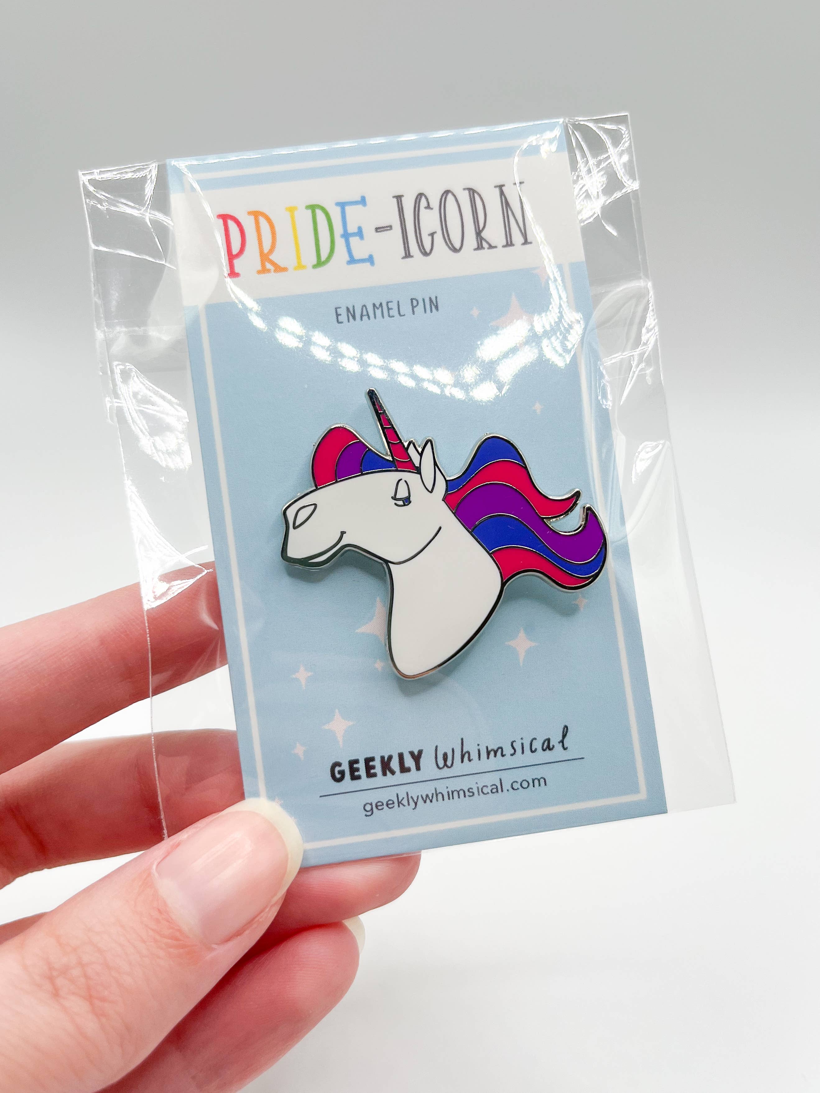 Geekly Whimsical - Wholesale Lapel Pin/Button - Pride-icorns! Pride Unicorn Enamel Pin - Bisexual3
