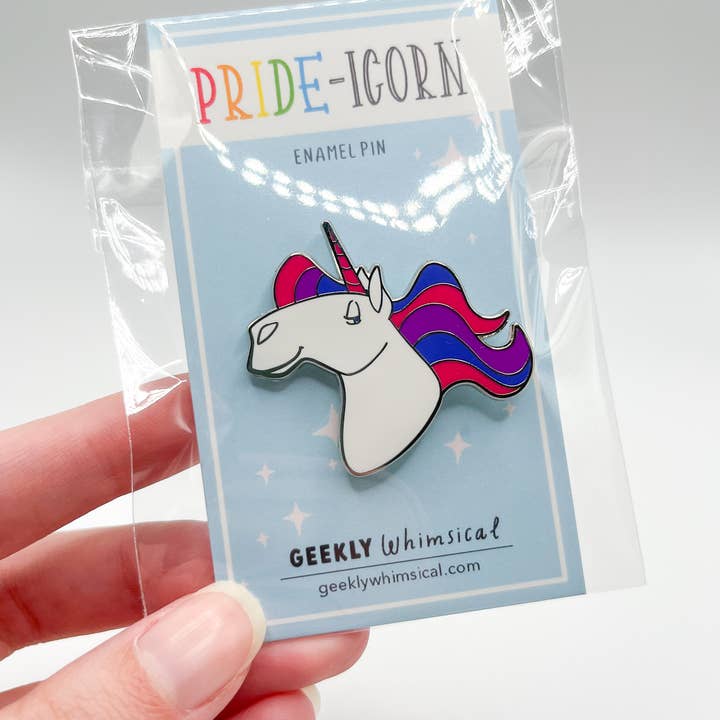 Geekly Whimsical - Wholesale Lapel Pin/Button - Pride-icorns! Pride Unicorn Enamel Pin - Bisexual3