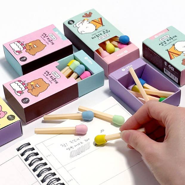K_Wonderland - Wholesale Eraser - Unique Design Stationery- Matches Shape Eraser 8Pcs 1 Box