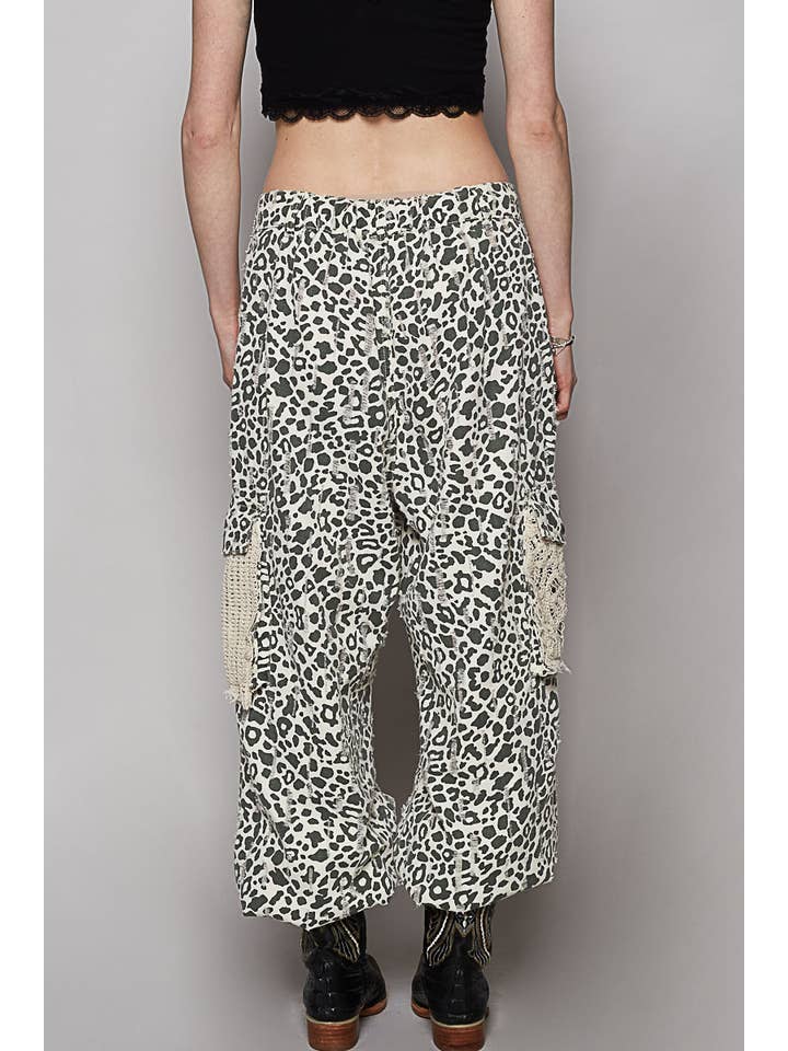 Pol Clothing - Wholesale Pants - Women's - Vintage Wash Crochet Patches Distress Jogger Pants SALE44