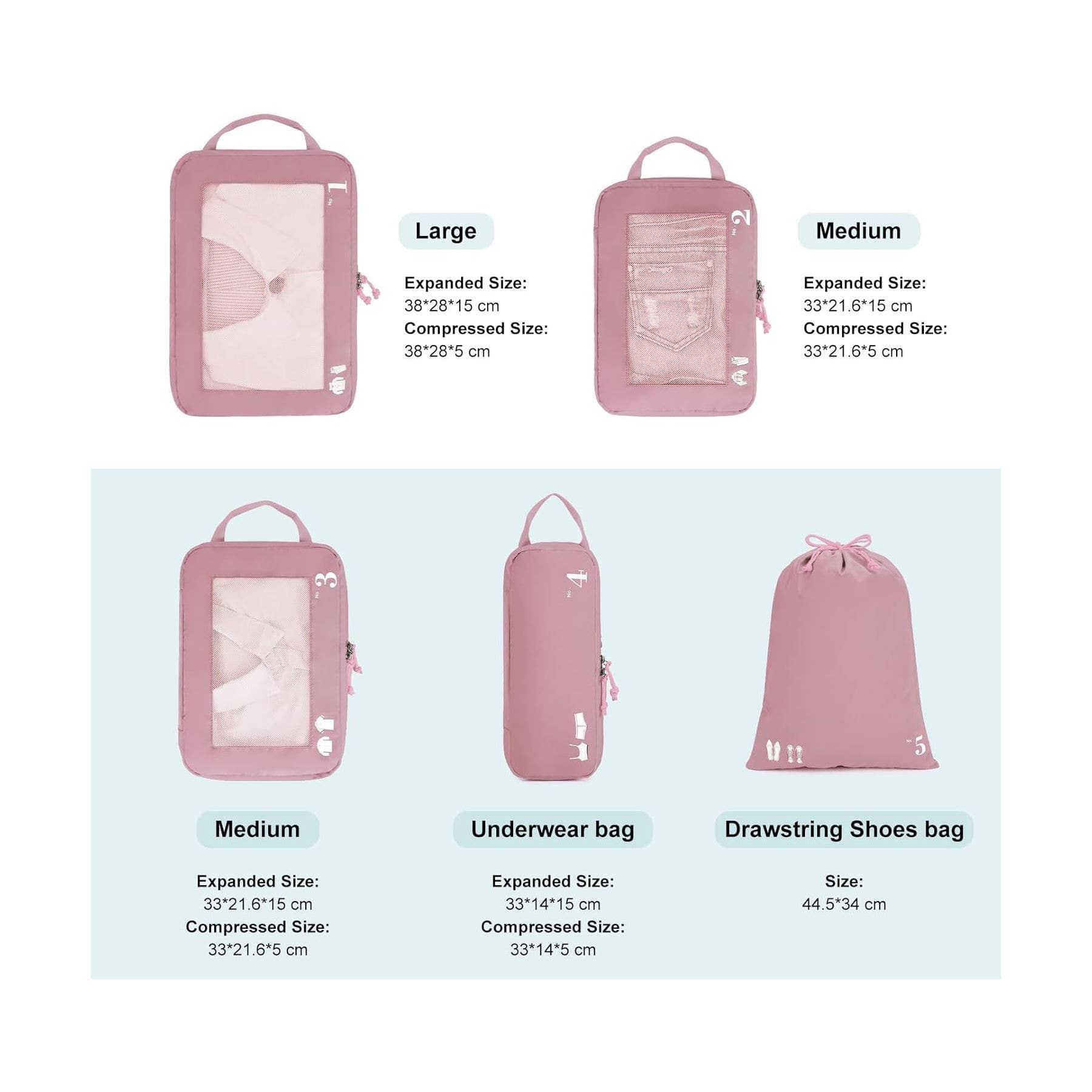 NARWEY INC - Wholesale Packing Cube - 5 Set Compression Packing Cubes for Suitcases Organiser Bags46