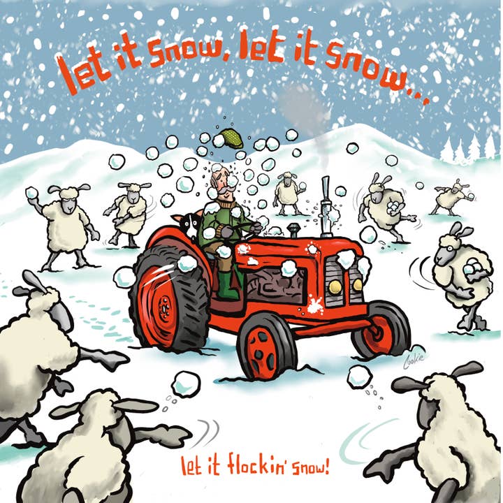 Flockers | Let it Snow | Blanko-Grußkarten für den Großhandel von Cookie Cartoonery