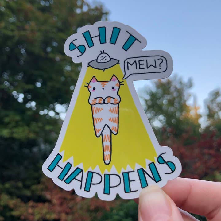 Kitty Abduction Shit Happens vinylklistermärke för wholesale av STUDIO Mimmi