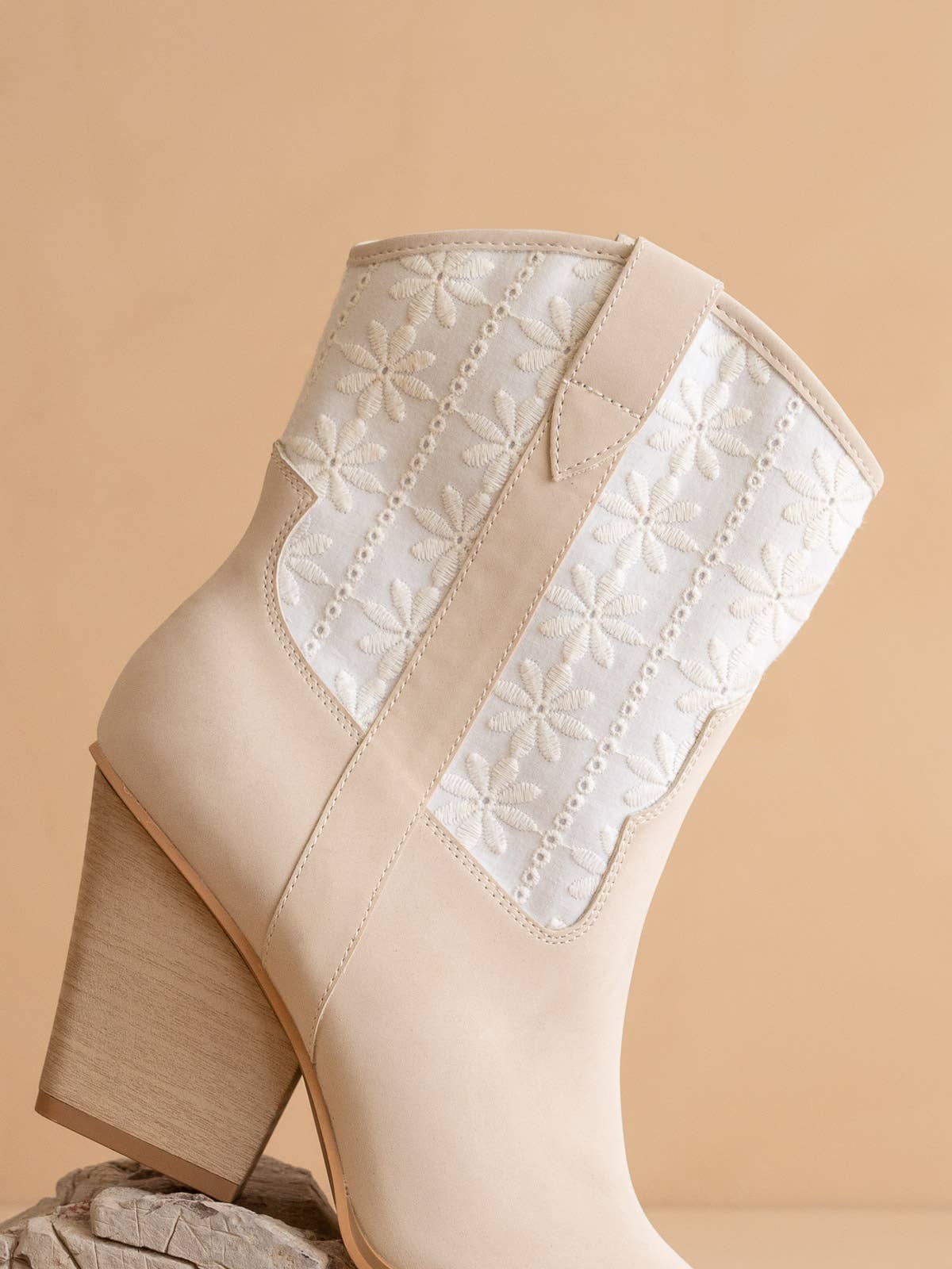 The Sutton Beige | Floral Embroidered Cowboy Western Boot for wholesale on Faire2