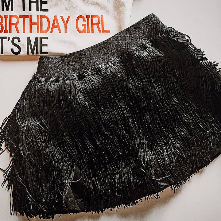 Fancy Shmancy Baby - Wholesale Skirt - Kids - Black fringe skirt2