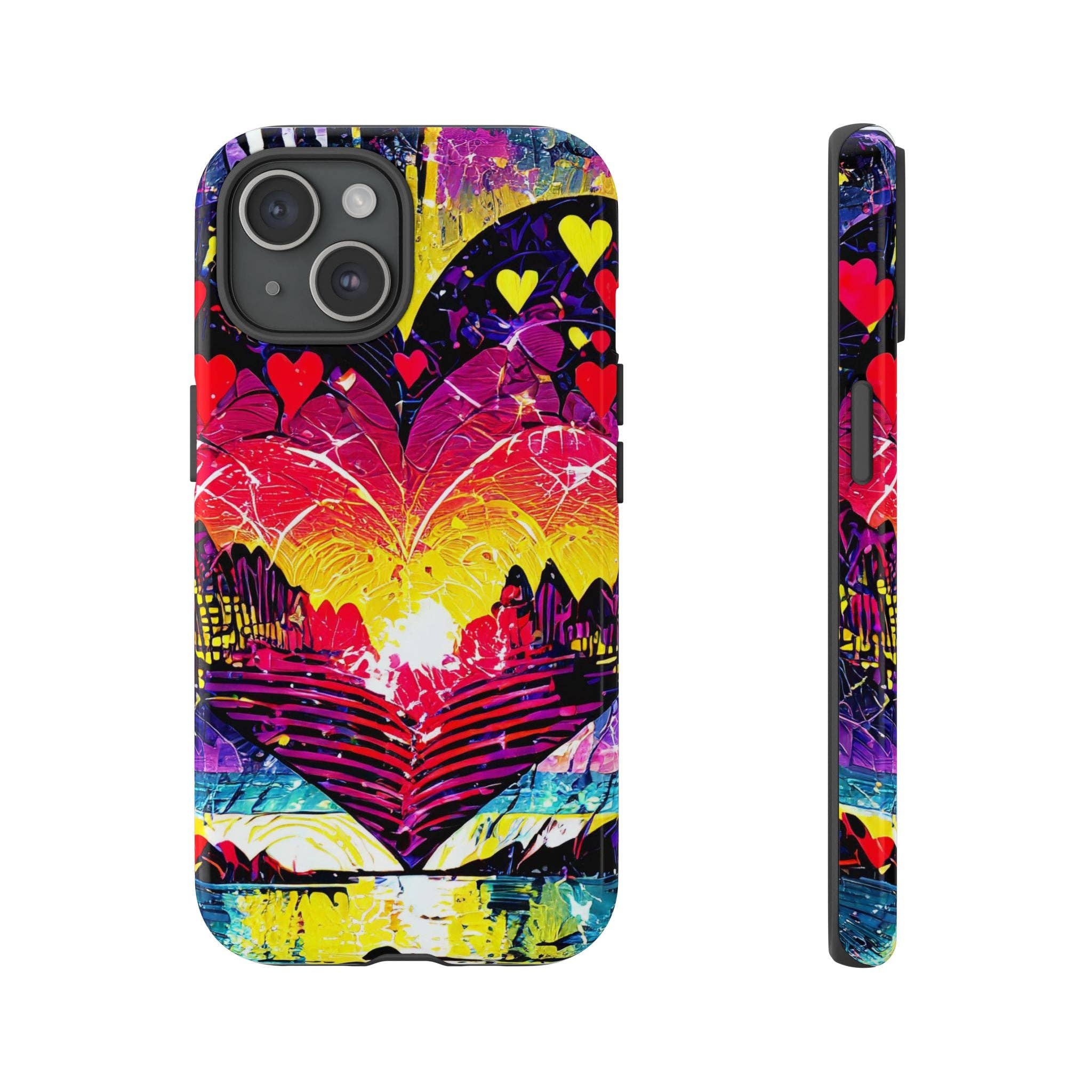 Studio 653 Clothing Co - Wholesale Phone Case - Women's - Vibrant Heart Sunset Tough Phone Case116