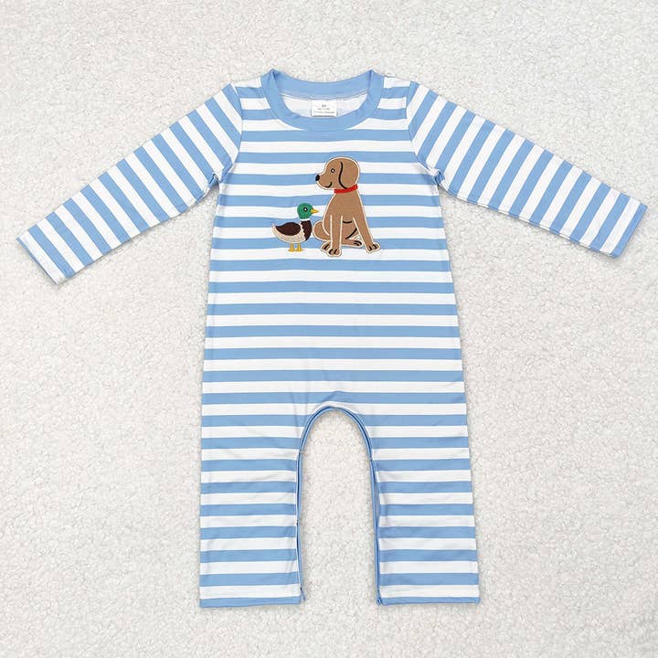 Aier Wholesale - Wholesale Jumpsuit – Baby - Sibling Baby Infant Boys Embroidery Hunting Long Sleeve Rompers2