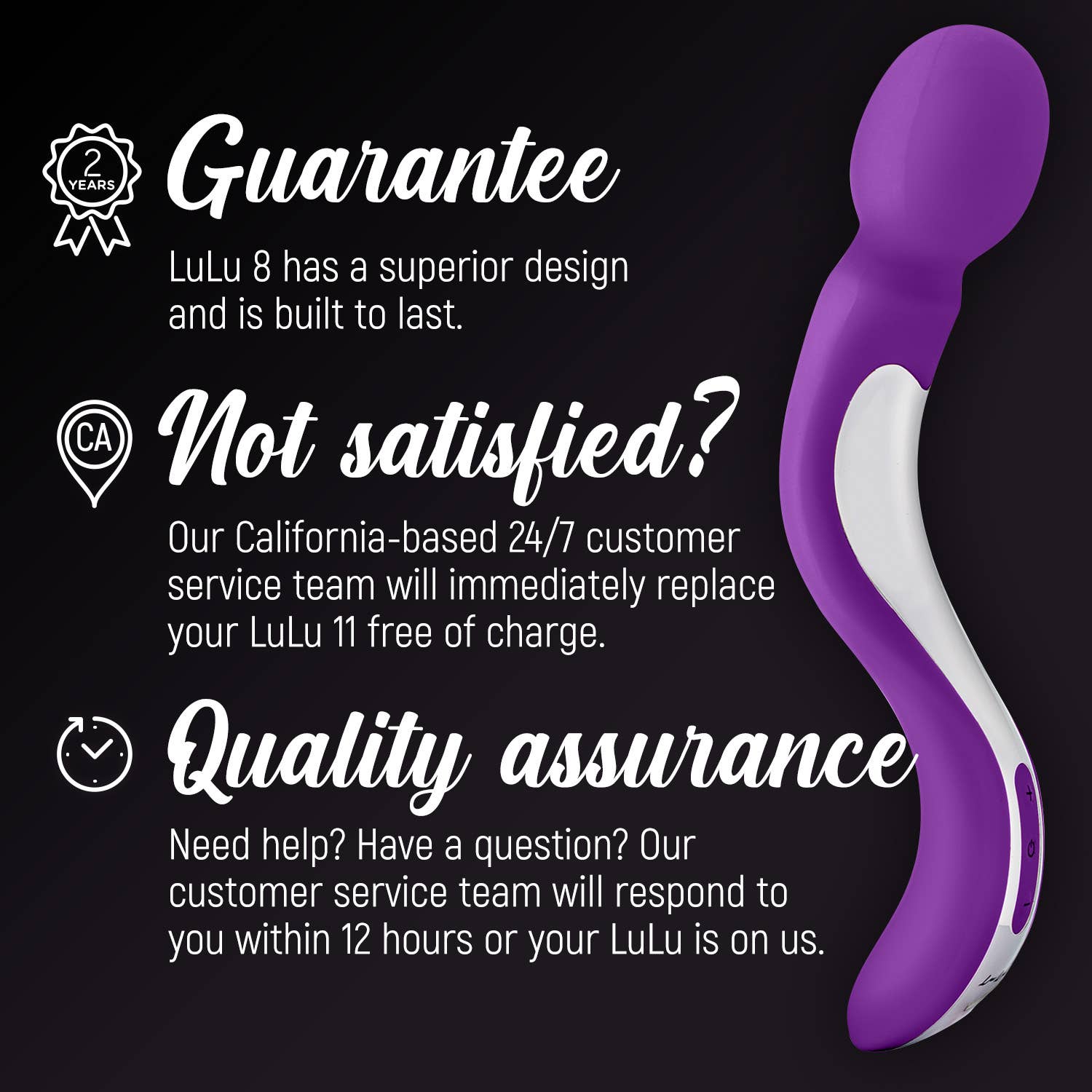 LuLu - Venta al por mayor Masajeador corporal - Masajeador de varita inalámbrico LuLu 8+ - 7 patrones de vibración y 3 velocidades6