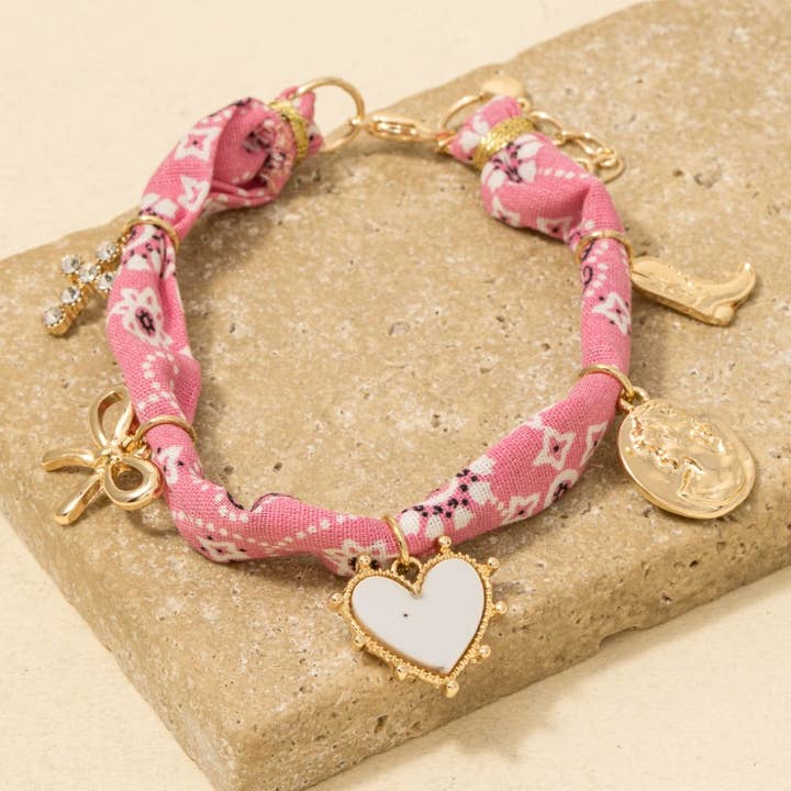 Assorted Charms Paisley Bandana Armband voor wholesale door Anarchy Street