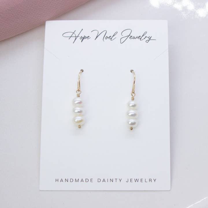 Trinity Pearl Dangles for wholesale by Hope Noel Jewelry