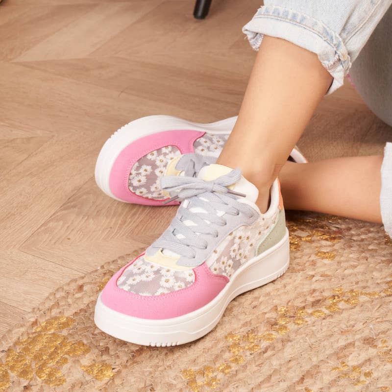 idealshoes - Wholesale Sneakers - Dames - idealshoes dames sneakers met bloemenprint21