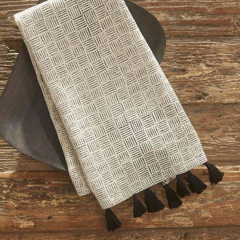 Split P - Wholesale Tea Towel - Black And Natural Block Print Towel0