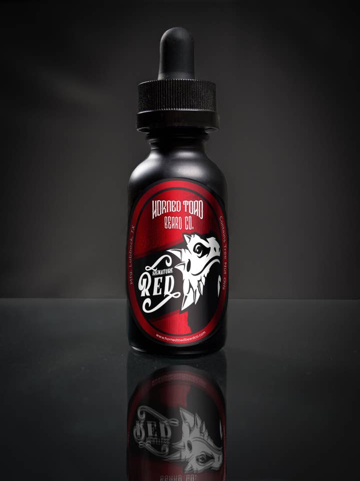 Signature Red Beard Oil for wholesale by Horned Toad Beard Co.