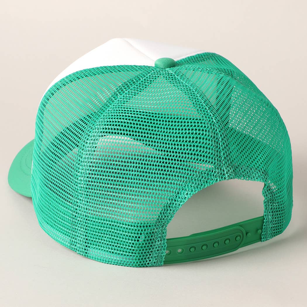 Fashion City - Wholesale Trucker Hat - Unisex - White Foam Front Colored Mesh Back Trucker Hat32