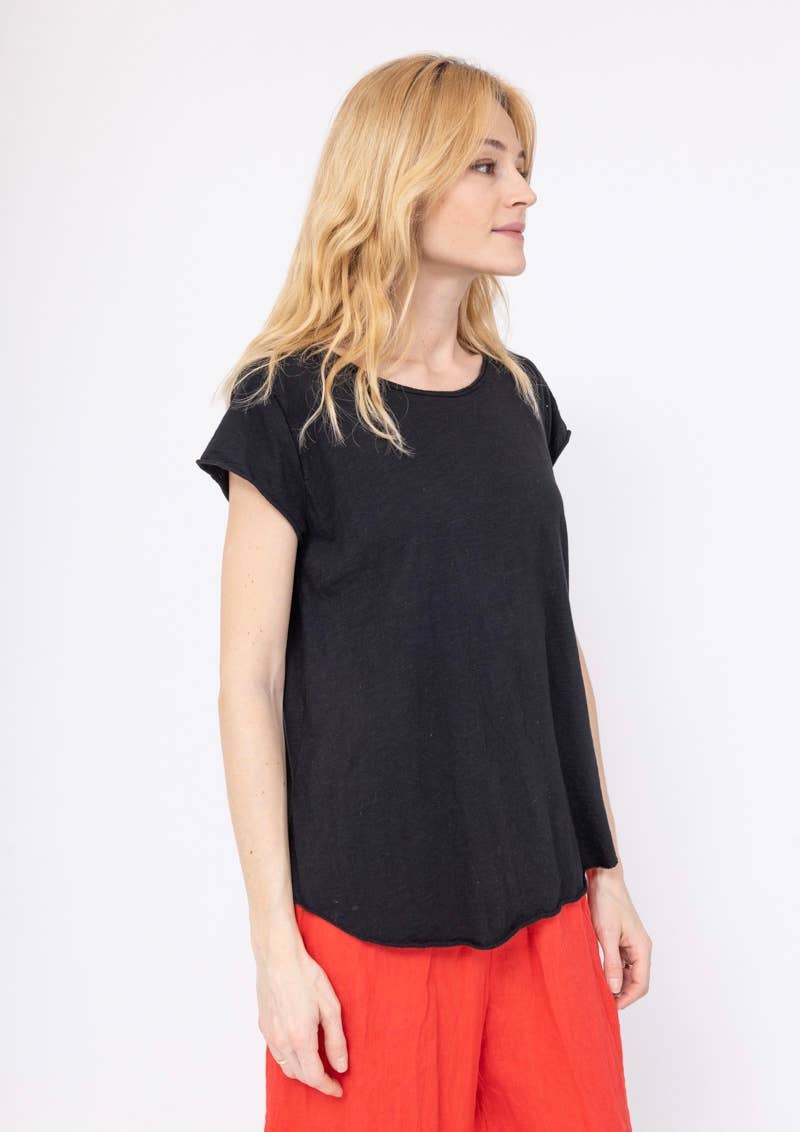 LINEN & COTTON HOUSE – Engroshandel T-shirt – til kvinder – Bomuld t-shirt med rund hals, basis 811740