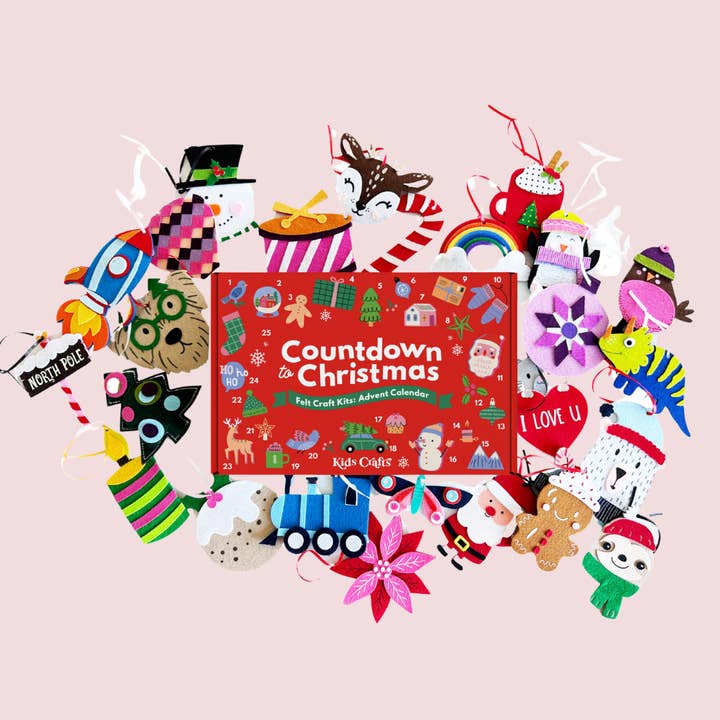 Kids Crafts, LLC. - Wholesale Advent Calendar - Countdown to Christmas Advent Calendar – 25 DIY Felt Crafts