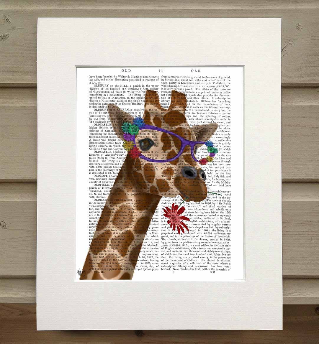FabFunky Ltd - Wholesale Art Print - Giraffe and Flower Glasses 2, Book Print / Art Print0