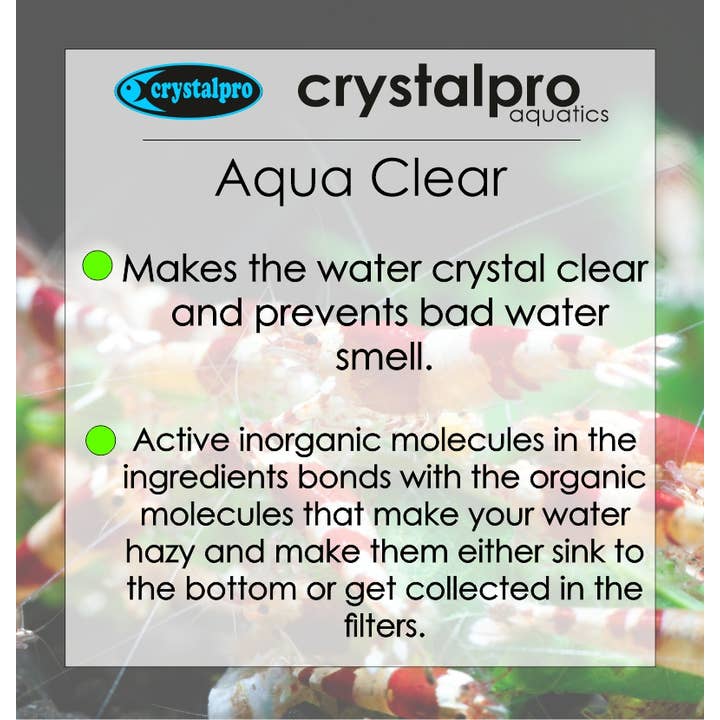 Crystalpro - Wholesale Pet Supplement - Not Cat/Dog - Aqua Clear - Freshwater Aquarium Water Clarifier1