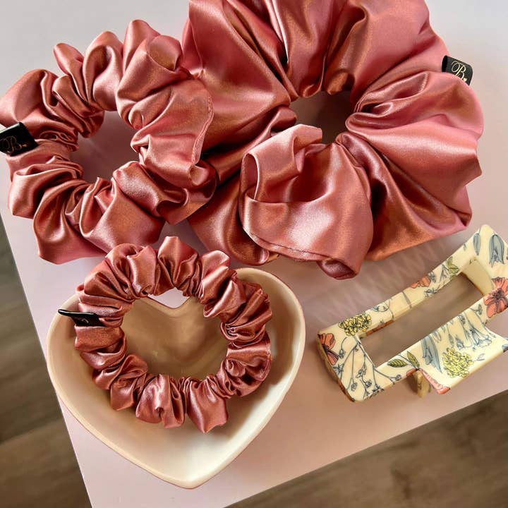 B. LUVV & CO. - Wholesale Scrunchie - Women's - Satin Scrunchie in Rose Gold5