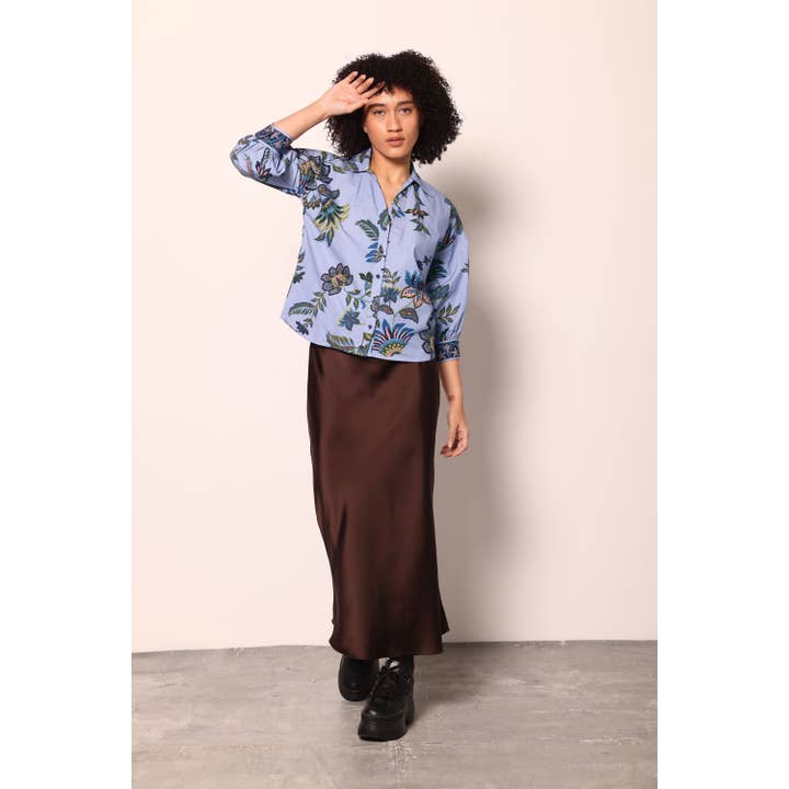 PERIWINKLE MOSAIC ELSA TOP for wholesale by Maude-Vivante