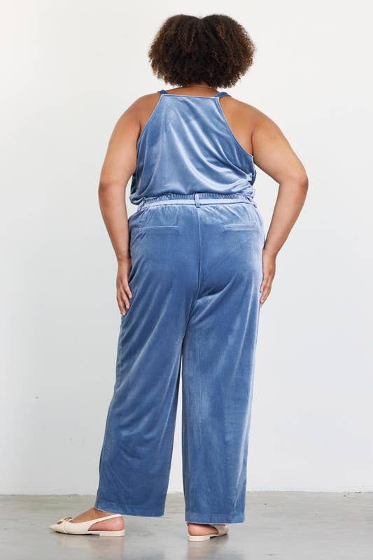 SKIES ARE BLUE - Wholesale Pants - Women's - Plus Size Velvet Straight Fit Pants10